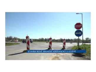 Křižovatka u letiště v ČB s částečnou uzavírkou