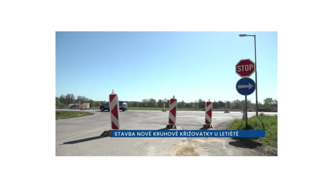 Křižovatka u letiště v ČB s částečnou uzavírkou