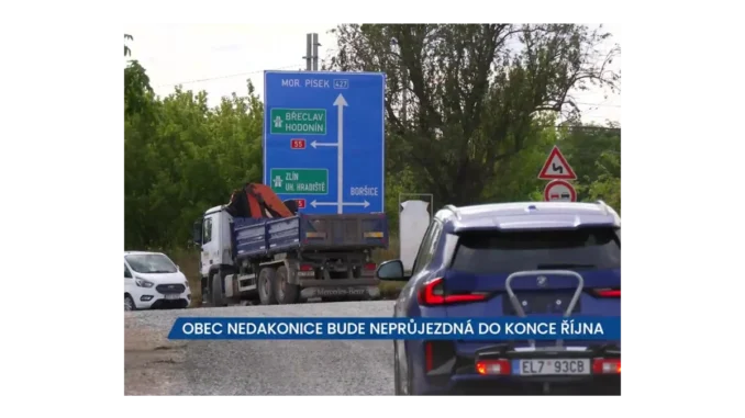 Nedakonice: Uzavírka silnice potrvá do konce října